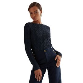 Ralph Lauren Boatneck Cable-Knit Cotton Sweater