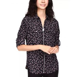 MICHAEL KORS Paisley-Print Zip-Front Shirt