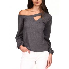 Michael Kors One-Shoulder Keyhole Top 