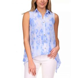 MICHAEL KORS Tie-Dyed Handkerchief-Hem Blouse