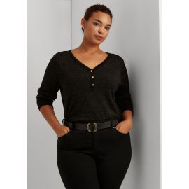 LAUREN RALPH LAUREN SPARKLE HENLEY TOP
