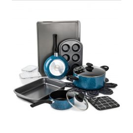 BROOKLYN STEEL CO. Venus Nonstick Aluminum Cookware Set 16-Piece Navy