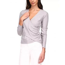 MICHAEL KORS Ribbed Faux-Wrap Top