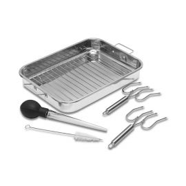 SEDONA 16" Stainless Steel Roaster Pan Set Silver