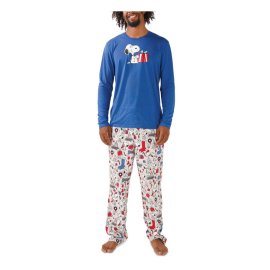 MUNKI MUNKI Matching Men's Snoopy Holiday Family Pajama Set