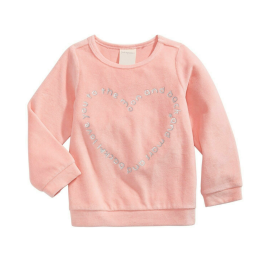 FIRST IMPRESSIONS Baby Girls Heart-Print Velour Top
