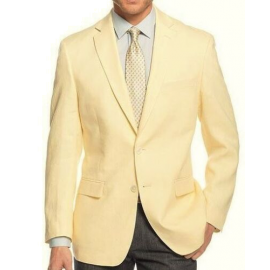 RALPH LAUREN Men's Yellow Single Breasted, Blazer Jacket 