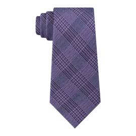 CALVIN KLEIN  Calvin Klein Multi-blocked Plaid Tie Raspberry