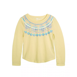 EPIC THREADS Toddler Girls Fair Isle Neckline Long Sleeve T-shirt