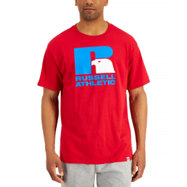 RUSSELL ATHLETIC Men's Lawrence Logo Graphic T-shirt In Red Coast