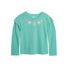 Epic Threads Little Girl's Ruffle Printed Long Sleeve T-Shirt