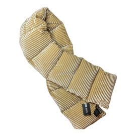 Steve Madden Velvet Effect Ribbed Puffy Scarf Beige