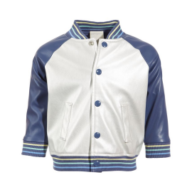 FIRST IMPRESSION BABY BOY METALLIC FAUX LEATHER BOMBER JACKET