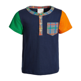 First Impressions Baby Boys Plaid Pocket Henley T-Shirt 