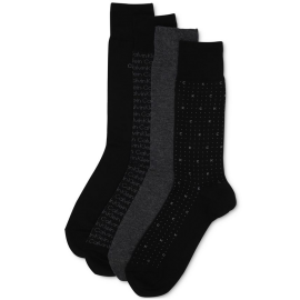 Calvin Klein Mens 4-Pack Logo Dress Socks 