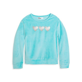 Epic Threads Little Girl's Glitter-Hearts Print Velour-Knit Sweatshirt