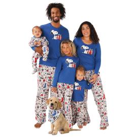 Munki Munki Kid Snoopy Holiday Long Sleeve Pajama Top
