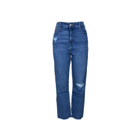 LEVI'S HIGH RISE ANKLE STRAIGHT RIPPED JEANS