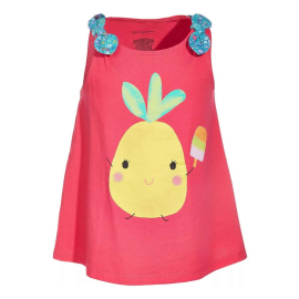 First Impressions| Raspberry Pink & Yellow Pineapple Bow-Strap Tank