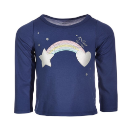 FIRST IMPRESSIONS Kids' Baby Girls Rainbow T-shirt In Washed Indigo