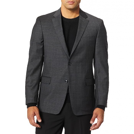 Tommy Hilfiger Men's Jacket Modern Fit Suit Separates with Stretch-Custom Jacket  Selection, Charcoal Plaid, 36R