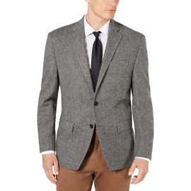 Lauren Ralph Lauren Men's Classic-Fit Wool Herringbone Sport Coat 44 Long Black