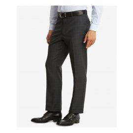 Tommy Hilfiger Modern fit  Flex Performance Plaid Wool Suit Pants-Grey-34W x 30L