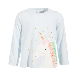 FIRST IMPRESSIONS Kids' Baby Girls Sweet Unicorn Long-sleeve T-shirt In Blue Billow