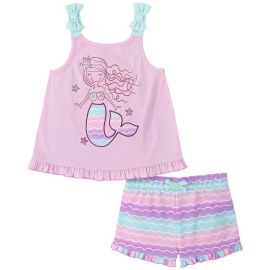 Kids Headquarters Toddler Girls Mermaid Printed Tank Top & Shorts 2 Piece Set