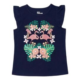 Epic Threads | Peacoat Tropical Flamingos Angel-Sleeve Tee
