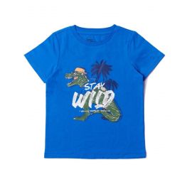 Epic Threads | Nebulas Blue 'Stay Wild' Palm Trees & Dinosaur Sketch Tee