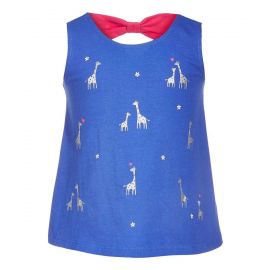 First Impressions  | Rich Periwinkle Giraffe Bow-Back Sleeveless Top