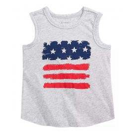 First Impressions by Macy’s | Chrome Heather & Red Star Stripe Crewneck Tank