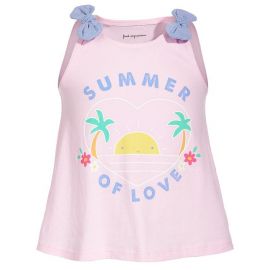 First Impressions | Pink Heart & Purple 'Summer of Love' Bow-Strap Tank Top