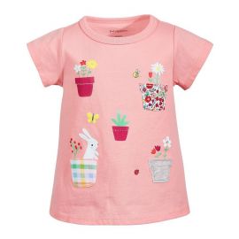 FIRST IMPRESSIONS BABY GIRLS GARDEN POCKET COTTON T-SHIRT