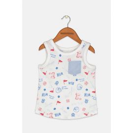 First Impressions Toddlers Boy Baseball Print Cotton Tank Top