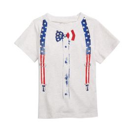 FIRST IMPRESSIONS BABY BOYS RED, WHITE & BLUE BOWTIE T-SHIRT