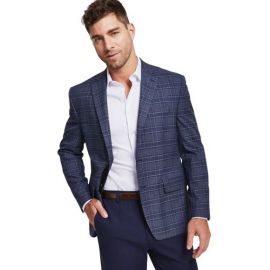 Lauren Ralph Lauren Men's UltraFlex Classic-Fit Pl Blue 43R