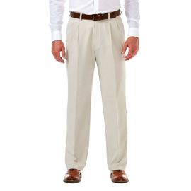 Haggar Mens Cool 18 PRO Classic-Fit Pleated Pants